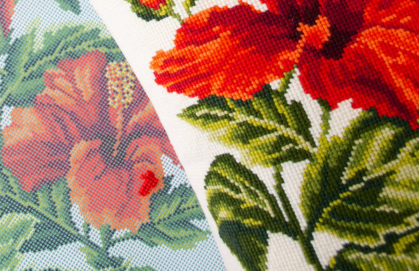 Blogs for Beginners: Stitching Small Spaces - Hibiscus Pillow & Canvas