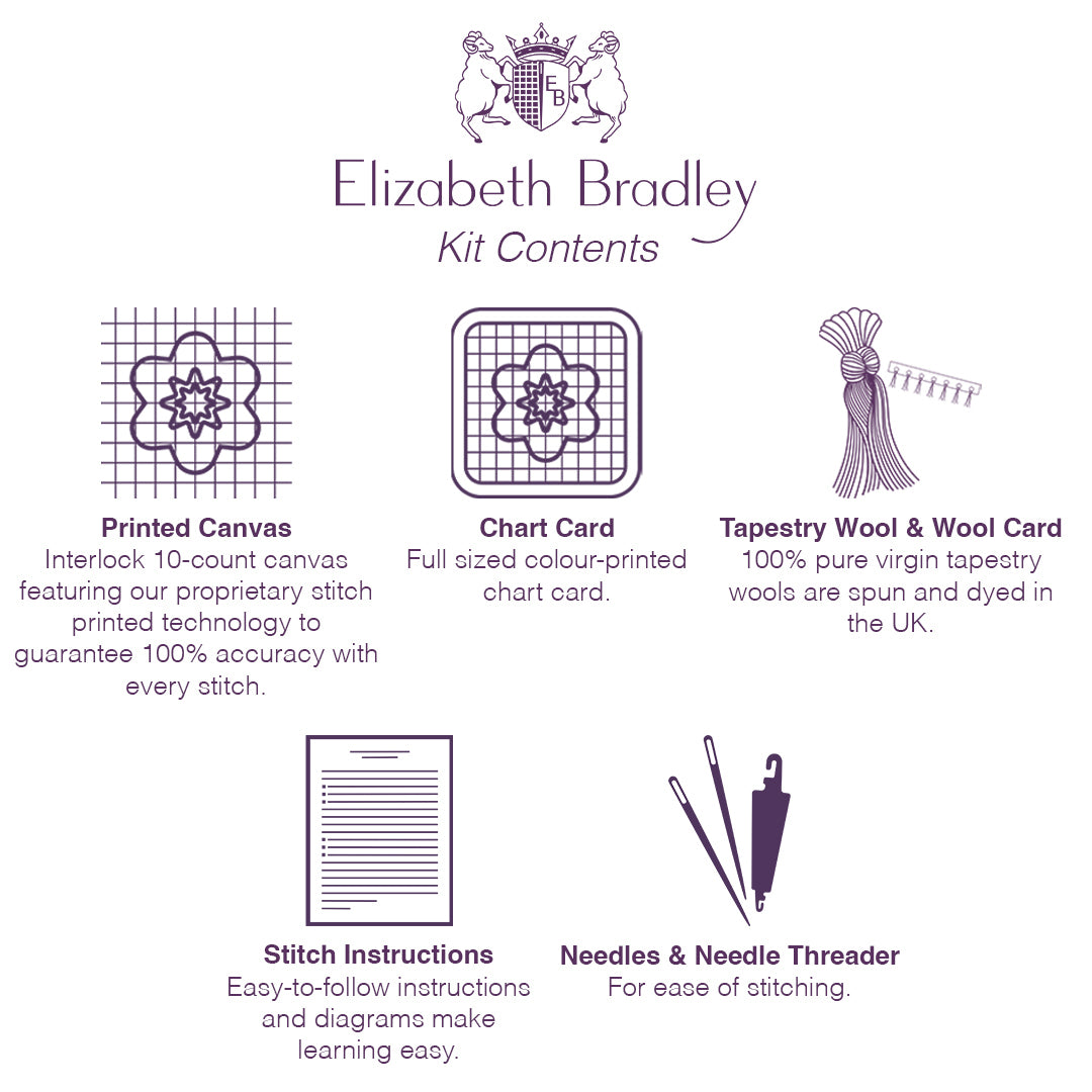 Hearts Mini Needlepoint Kit Elizabeth Bradley Design Elizabeth