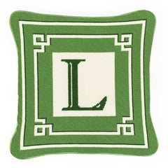 Green Greek Key Pillow