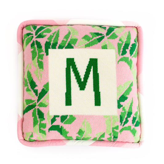 Pink Banana Palm Leaf Pillow