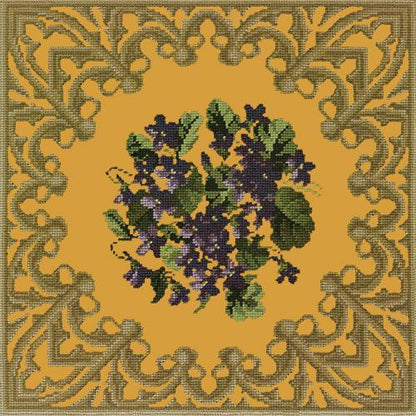 A Posy of Violets Needlepoint Kit Elizabeth Bradley Design Yellow 