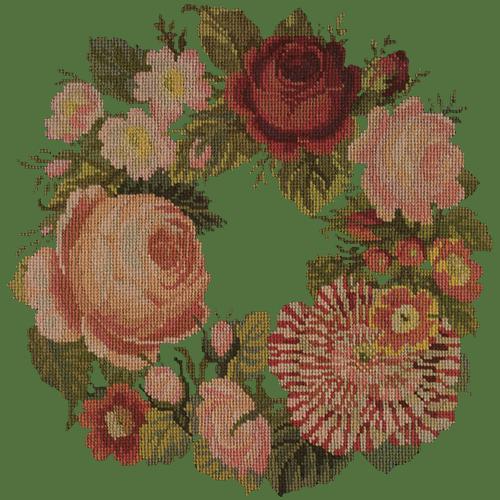 A Wreath of Roses Needlepoint Kit Elizabeth Bradley Design Dark Green 