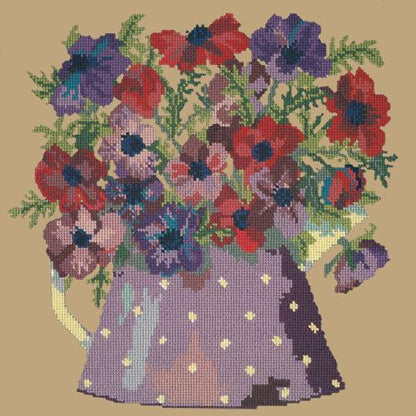 Anemone Pitcher Needlepoint Kit Elizabeth Bradley Design Sand 