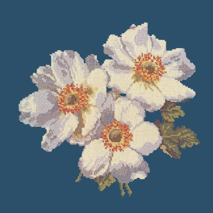 Anemones Needlepoint Kit Elizabeth Bradley Design Dark Blue 