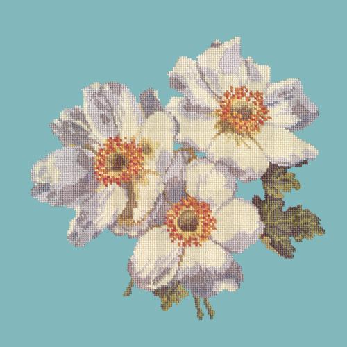 Anemones Needlepoint Kit Elizabeth Bradley Design Duck Egg Blue 