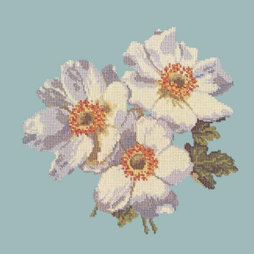 Anemones Needlepoint Kit Elizabeth Bradley Design Pale Blue 