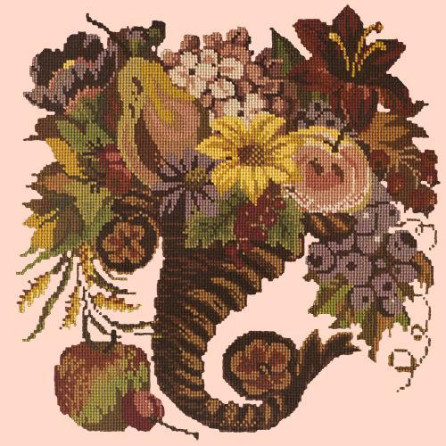 Autumn Cornucopia Needlepoint Kit Elizabeth Bradley Design Salmon Pink 