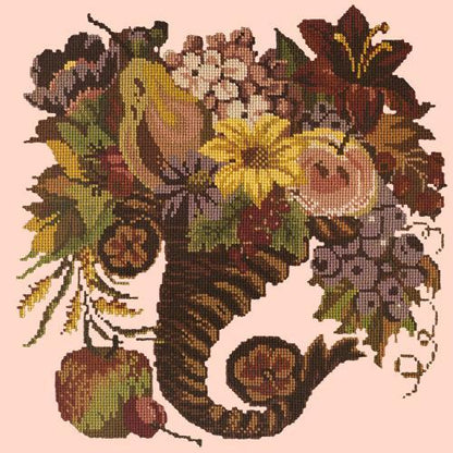 Autumn Cornucopia Needlepoint Kit Elizabeth Bradley Design Salmon Pink 