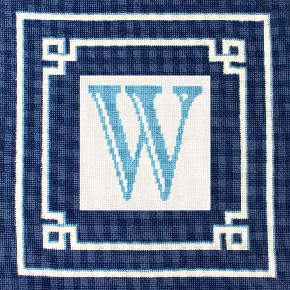 Blue Greek Key Pillow