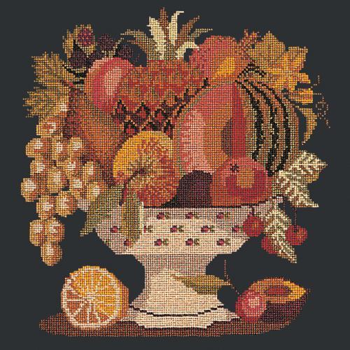 Bowl of Fruit Needlepoint Kit Elizabeth Bradley Design Black 