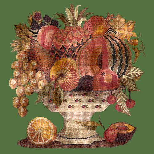 Bowl of Fruit Needlepoint Kit Elizabeth Bradley Design Dark Green 