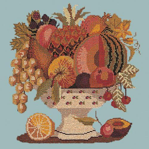 Bowl of Fruit Needlepoint Kit Elizabeth Bradley Design Pale Blue 