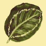 Calathea Leaf Needlepoint Kit Elizabeth Bradley Design Butter Yellow 
