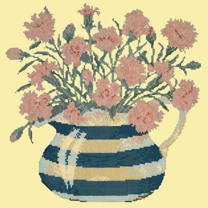 Carnation Jug Needlepoint Kit Elizabeth Bradley Design Butter Yellow 