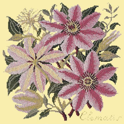 Clematis Needlepoint Kit Elizabeth Bradley Design Butter Yellow 