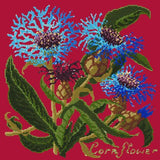 Cornflower Needlepoint Kit Elizabeth Bradley Design Bright Red 