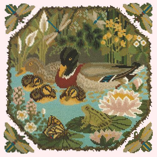 Duck Pond Needlepoint Kit Elizabeth Bradley Design Cream 