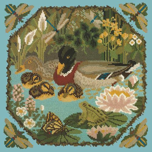 Duck Pond Needlepoint Kit Elizabeth Bradley Design Duck Egg Blue 