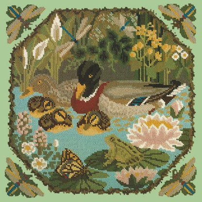 Duck Pond Needlepoint Kit Elizabeth Bradley Design Pale Green 