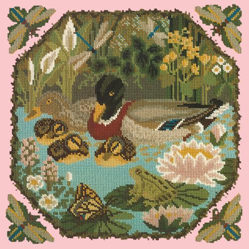 Duck Pond Needlepoint Kit Elizabeth Bradley Design Pale Rose 