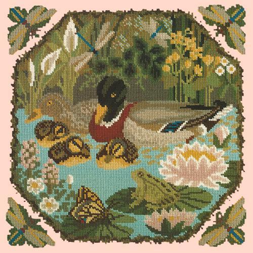 Duck Pond Needlepoint Kit Elizabeth Bradley Design Salmon Pink 