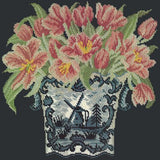 Dutch Tulips Needlepoint Kit Elizabeth Bradley Design Black 