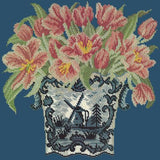 Dutch Tulips Needlepoint Kit Elizabeth Bradley Design Dark Blue 