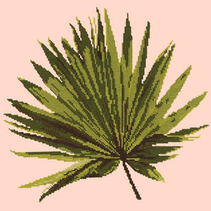 Fan Palm Leaf Needlepoint Kit Elizabeth Bradley Design Salmon Pink 