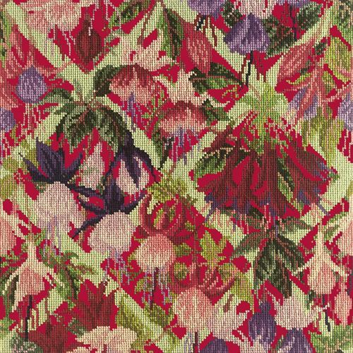 Fuchsia Trellis Needlepoint Kit Elizabeth Bradley Design Bright Red 