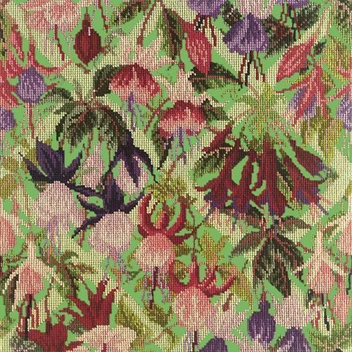 Fuchsia Trellis Needlepoint Kit Elizabeth Bradley Design Grass Green 