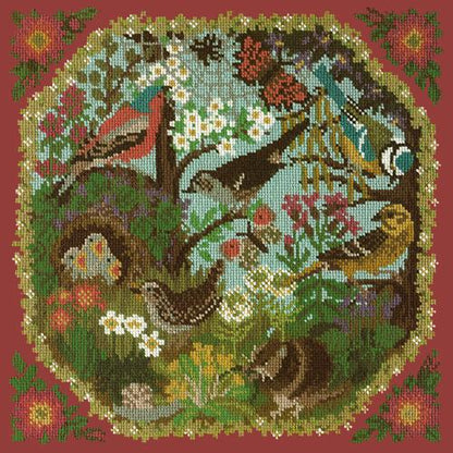 Hedgerow Needlepoint Kit Elizabeth Bradley Design Dark Red 