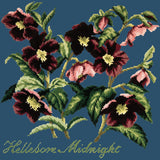 Hellebore Midnight Needlepoint Kit Elizabeth Bradley Design Dark Blue 