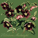Hellebore Midnight Needlepoint Kit Elizabeth Bradley Design Dark Green 