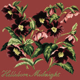 Hellebore Midnight Needlepoint Kit Elizabeth Bradley Design Dark Red 