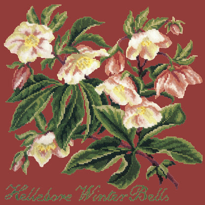 Hellebore Winter Bells Needlepoint Kit Elizabeth Bradley Design Dark Red 