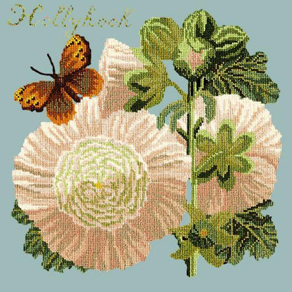 Hollyhock Needlepoint Kit Elizabeth Bradley Design Pale Blue 