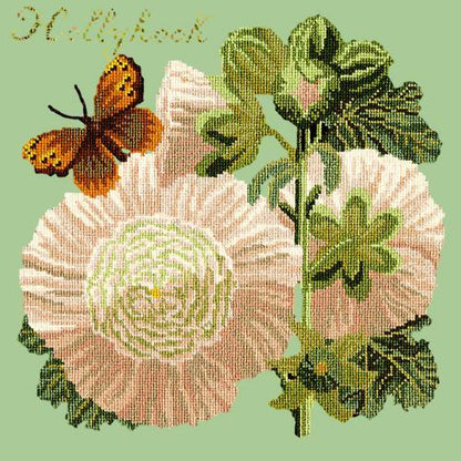 Hollyhock Needlepoint Kit Elizabeth Bradley Design Pale Green 