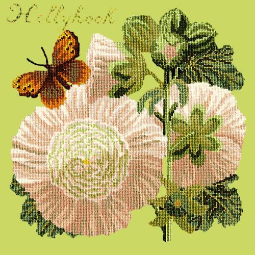 Hollyhock Needlepoint Kit Elizabeth Bradley Design Pale Lime 