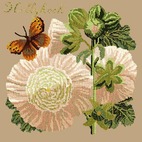 Hollyhock Needlepoint Kit Elizabeth Bradley Design Sand 