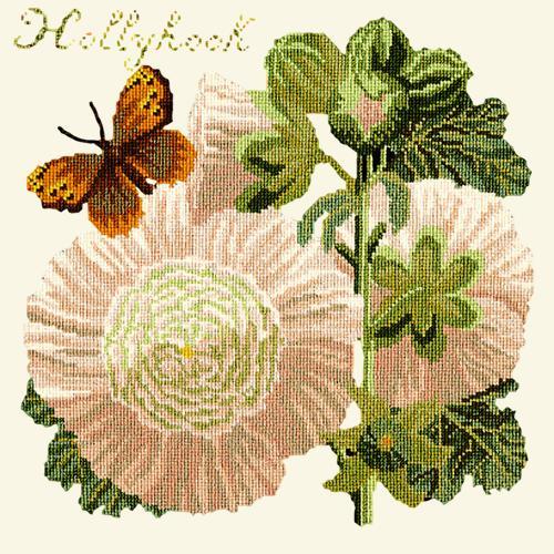 Hollyhock Needlepoint Kit Elizabeth Bradley Design Winter White 