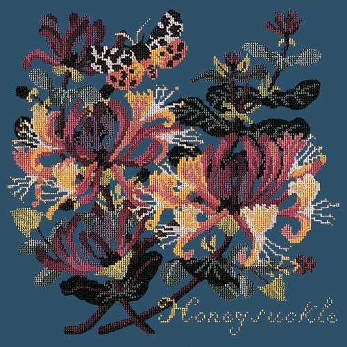 Honeysuckle Needlepoint Kit Elizabeth Bradley Design Dark Blue 