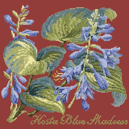 Hosta Blue Shadows Needlepoint Kit Elizabeth Bradley Design Dark Red 