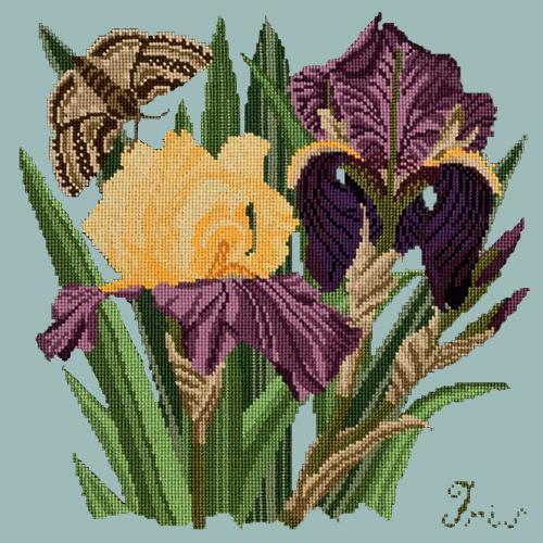 Iris Needlepoint Kit Elizabeth Bradley Design Pale Blue 