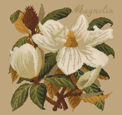 Magnolia Needlepoint Kit Elizabeth Bradley Design Sand 