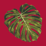 Monstera Leaf Needlepoint Kit Elizabeth Bradley Design Bright Red 