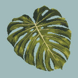 Monstera Leaf Needlepoint Kit Elizabeth Bradley Design Pale Blue 