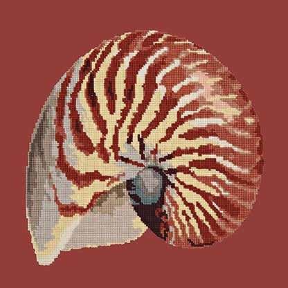 Nautilus Needlepoint Kit Elizabeth Bradley Design Dark Red 