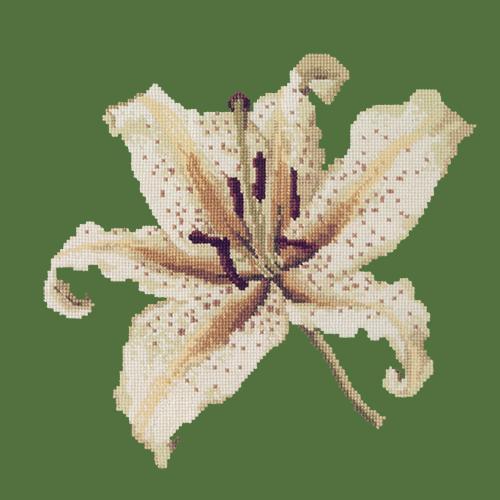 Oriental Lily Needlepoint Kit Elizabeth Bradley Design Dark Green 