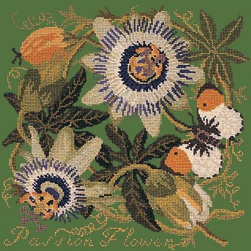 Passion Flower Needlepoint Kit Elizabeth Bradley Design Dark Green 