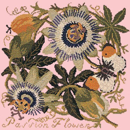 Passion Flower Needlepoint Kit Elizabeth Bradley Design Pale Rose 